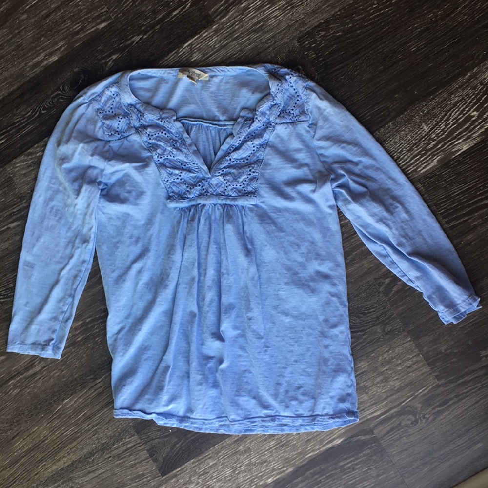 Quarter Sleeve Women’s Lucky Brand Blue Shirt